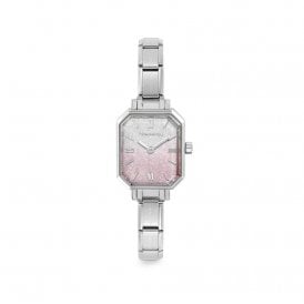 Time Paris Watch Fade Glitter Pink-Silver Dial 076037/034