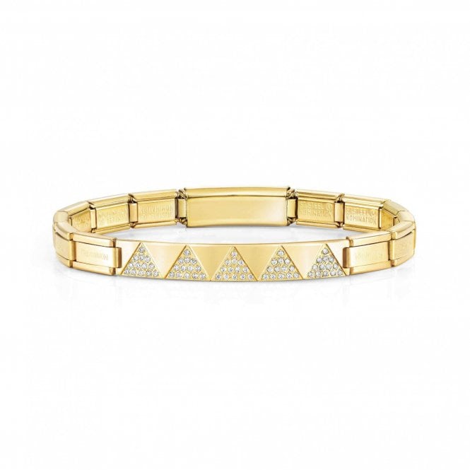 Nomination Trendsetter Yellow Gold & CZ Triangles Smarty Bracelet 021141-012 
