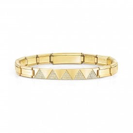 Trendsetter Yellow Gold & CZ Triangles Smarty Bracelet 021141-012 