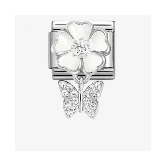 Nomination WHITE FLOWER & BUTTERFLY 331814/05