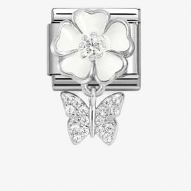 WHITE FLOWER & BUTTERFLY 331814/05