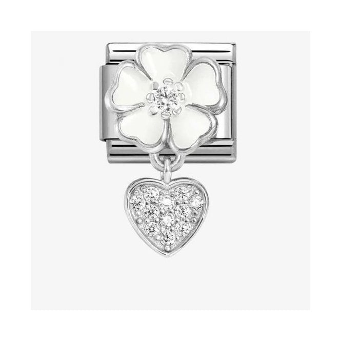 Nomination WHITE FLOWER & HEART 331814/04