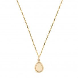 9ct Yellow Gold Pear Drop Pendant with Curb Chain
