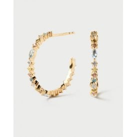 Lotus Hoop Stud Earrings AR01-C78-U YGP