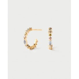 Lotus Small Stud Hoop Earrings AR01-C77-U YGP