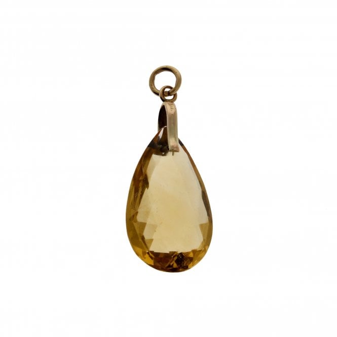 Quartz Vintage 9ct Yellow Gold Tear Drop Pendant