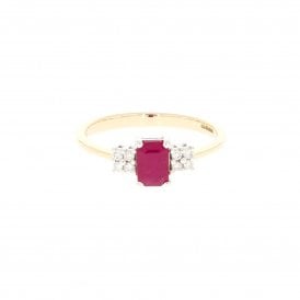 0.10 Carat G - H Colour SI1 Clarity 9ct Yellow Gold Ring