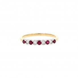 0.19 Carat 0.11ct Diamond 18ct Yellow Gold 1/2 Eternity Ring