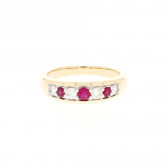 Ruby 0.25 Carat Diamond G - H Colour SI1 Clarity 9ct Yellow Gold Ring