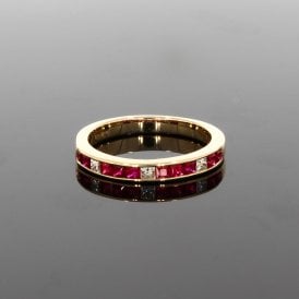 0.56 Channel Set 9ct Yellow Gold Half Eternity Diamond Ring