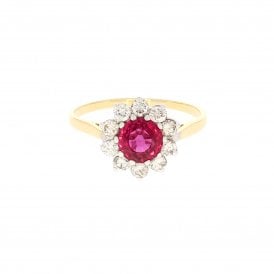 1.29 Carat with 0.50ct Brilliant Cut Diamonds 18ct Yellow Gold Ring 
