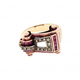 14ct Yellow Gold Diamond Cocktail Ring