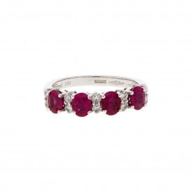 18ct White Gold Half Eternity Diamond Ring 