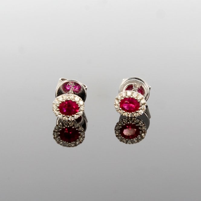 Ruby 18ct White Gold Studs 