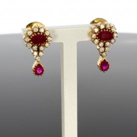 18ct Yellow Gold 0.40ct Diamond Cluster Earrings