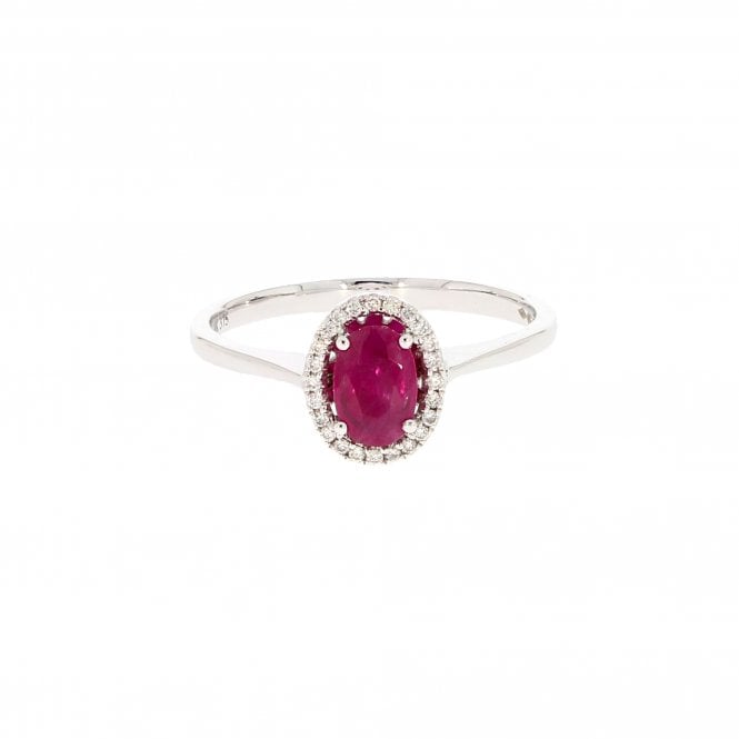 Ruby 9ct White Gold Ring