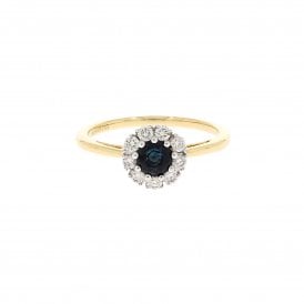 0.25 Carat with 0.56ct Diamond 18ct Yellow Gold Cluster Ring
