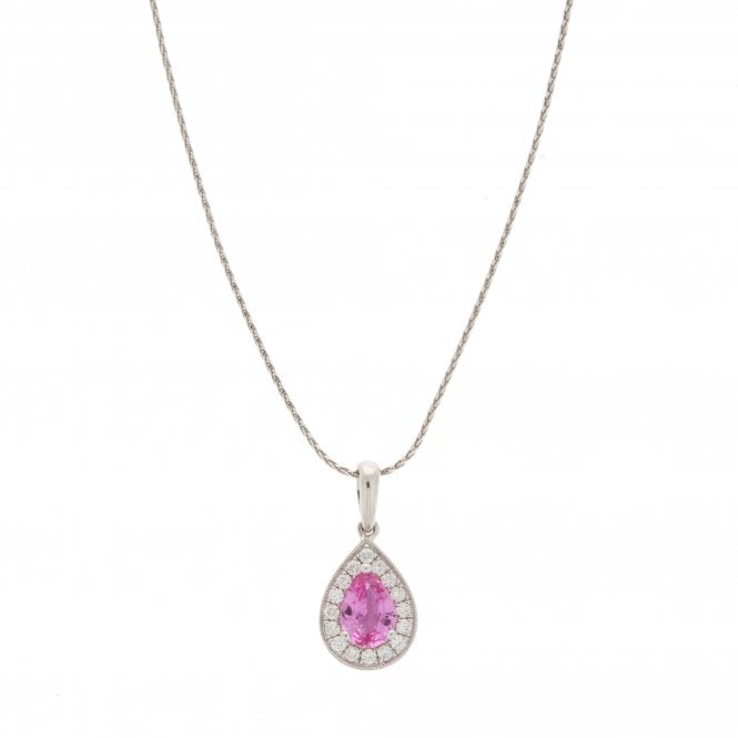 Sapphire 18ct White Gold Pendant 