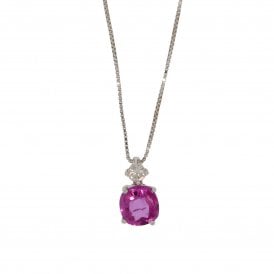 18ct White Gold Pink Pendant