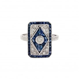 3.90 Carat with 0.20ct Brilliant Cut Diamonds 18ct White Gold Ring 