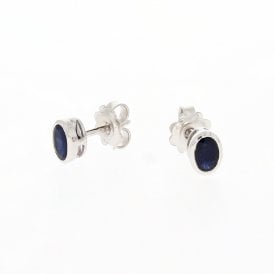 9ct White Gold Bezel Set Studs