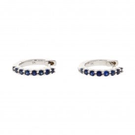 9ct White Gold Hoop Earrings 