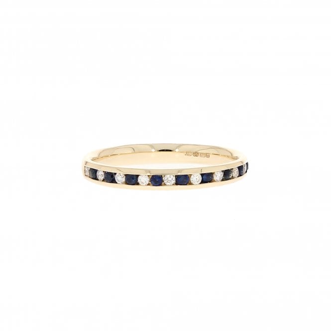 Sapphire 9ct Yellow Gold Diamond Eternity Ring