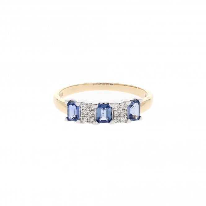 Sapphire 9ct Yellow Gold Diamond Ring