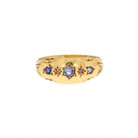 Vintage 9ct Yellow Gold Diamond Ring