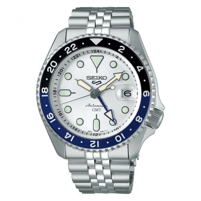 Seiko 5 Sports SKX GMT Sky Blue Silver Cloud SSK033K1