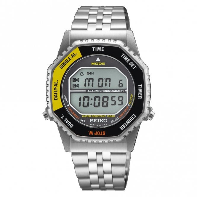 Seiko Gents Digital Quartz Black & Yellow SMGG17P1