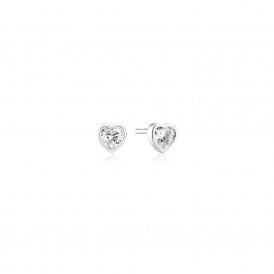 Amorino Heart Stud Earrings E2492-CZ