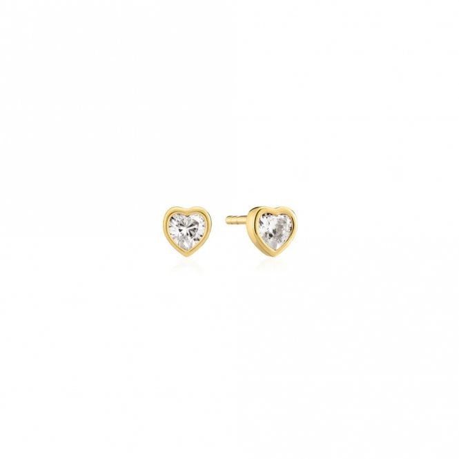 Sif Jakobs Amorino Heart Stud Earrings E2492-CZ-YG YGP