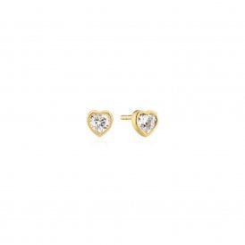 Amorino Heart Stud Earrings E2492-CZ-YG YGP