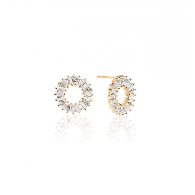 Sif Jakobs Antella Circolo 18k Gold Plated White Zirconia SJ-E0324-CZ