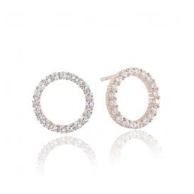 Biella Uno Rose Gold Plated Earrings SJ-E338-CZ(RG)