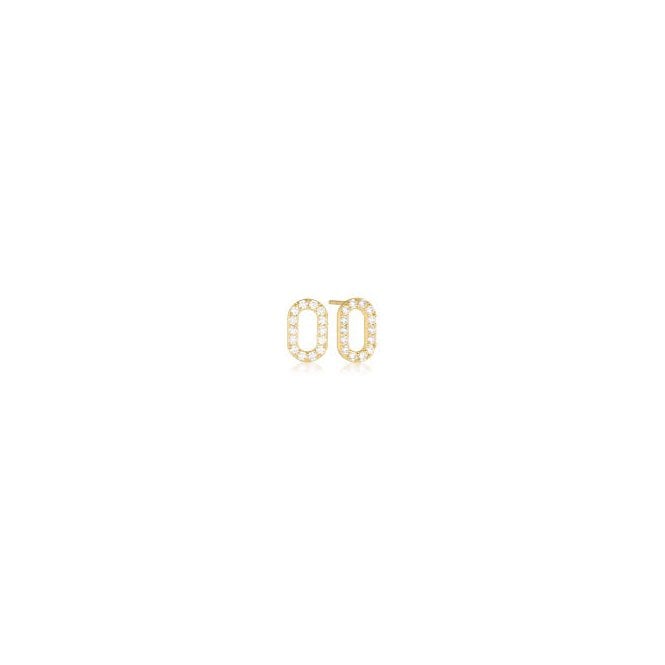 Sif Jakobs Capizzi 18ct Yellow Gold Plated Oval Stud Earrings SJ-E42208-CZ-YG