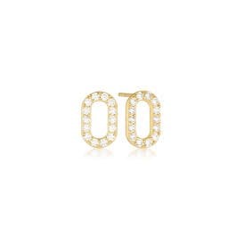 Capizzi 18ct Yellow Gold Plated Oval Stud Earrings SJ-E42208-CZ-YG