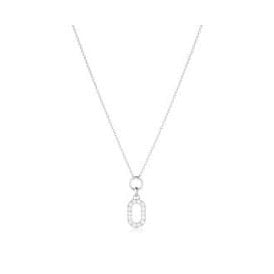 Capizzi Silver Oval Zirconia Necklace SJ-N42230-CZ