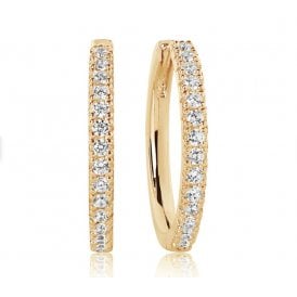 ELLERA GRAND YELLOW GOLD WCZ EARRINGS SJ-E2869-CZ 