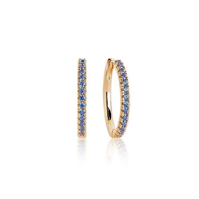 Sif Jakobs Ellera Grande 18k Gold Plated Blue Zirconia Earrings SJ-E2869-BLN 
