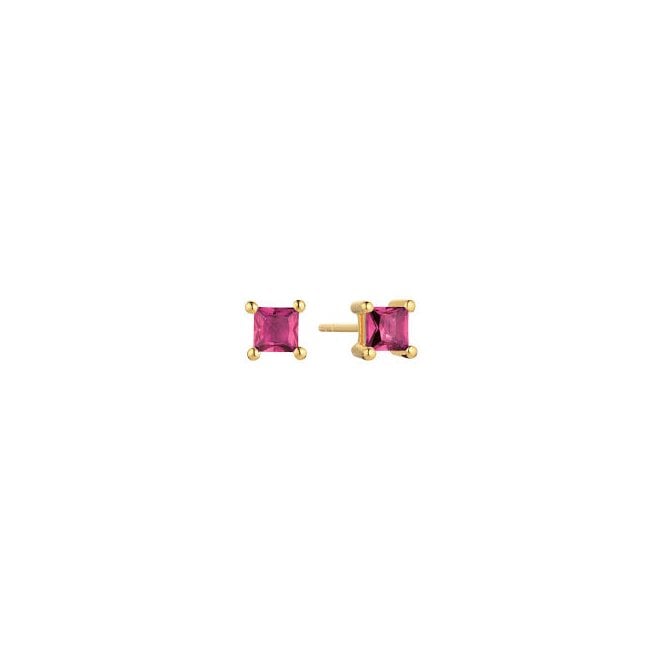 Sif Jakobs Ellera Quadrato 18ct Yellow Gold Plated Studs SJ-E42277-PKCZ-YG