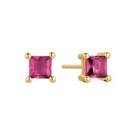 Ellera Quadrato 18ct Yellow Gold Plated Studs SJ-E42277-PKCZ-YG