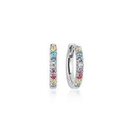 Ellera Silver Medio Hoop Earrings SJ-E2859-XCZ