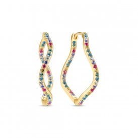 Ellera Waves X-Grande Multi Hoop Earrings SJ-E3879-XCZ