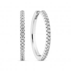 Ellera X-Grande Hoop Earrings SJ-E22030-CZ-SS