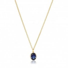Ellisse Carezza Blue Necklace SJ-N2353-BLCZ-YG