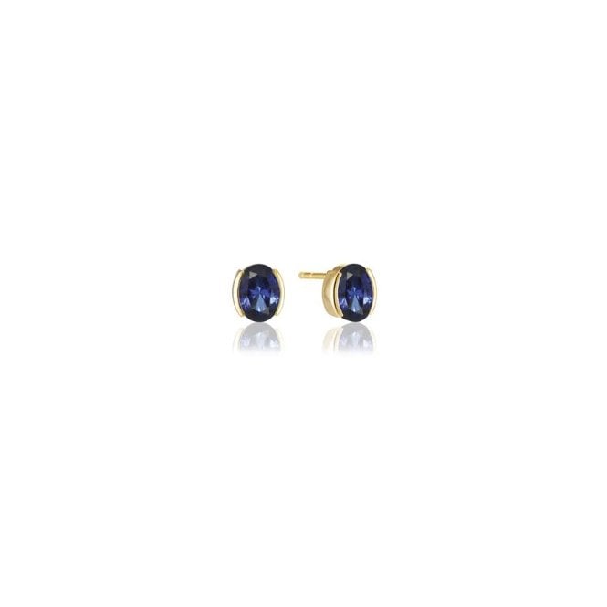 Sif Jakobs ELLISSE CAREZZA BLUE STUD EARRINGS SJ-E2353-BLCZ-YG