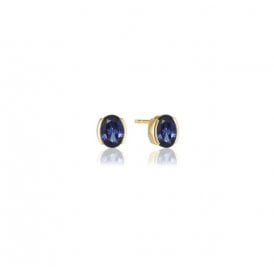 ELLISSE CAREZZA BLUE STUD EARRINGS SJ-E2353-BLCZ-YG