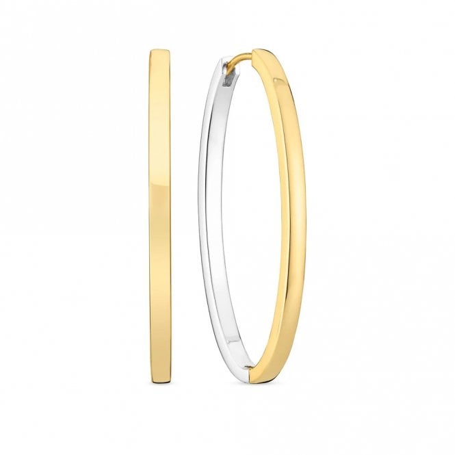 Sif Jakobs Ellisse Pianura Two Tone Hoop Earrings Medio E2313-2YG